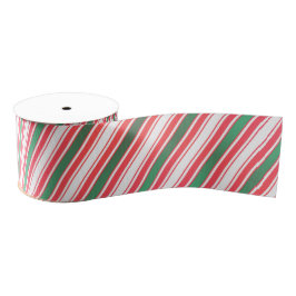 Classic Christmas Green Red White Stripes Ribbon