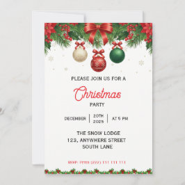 Classic Christmas Holiday Party Invitation Spara Datumet