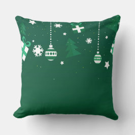 Classic Christmas Icons – Green Holiday Pillow Kudde