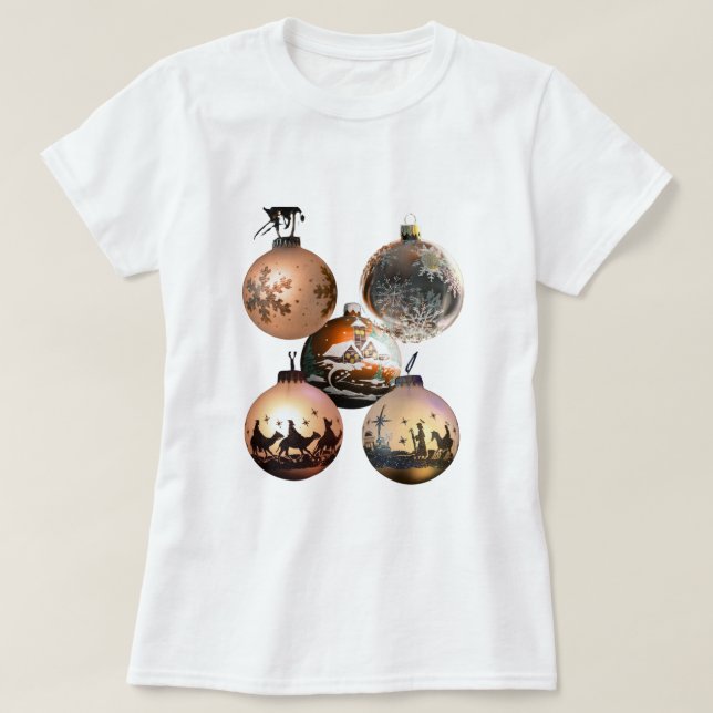 Classic Christmas Ornament Assortment T Shirt (Design framsida)