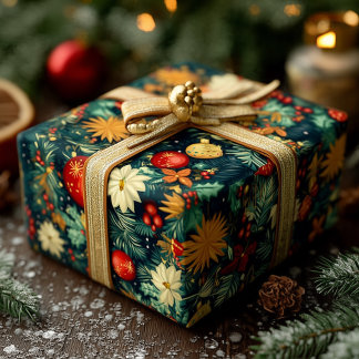 Classic Christmas Ornaments & Holiday Foliage Presentpapper