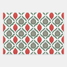 Classic Christmas Ornaments Set Wrapping Paper