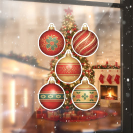 Classic Christmas Ornaments Window Cling