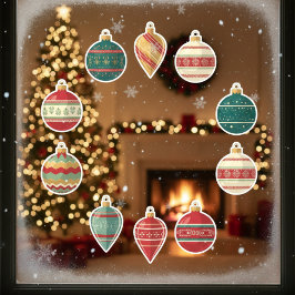 Classic Christmas Ornaments Window Cling