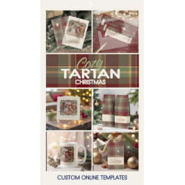 Classic Christmas Plaid Photo Template ID1141A Julgransprydnad Keramik