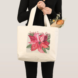 CLASSIC CHRISTMAS POINSETTIA FLOWER SECRET SANTA JUMBO TYGKASSE