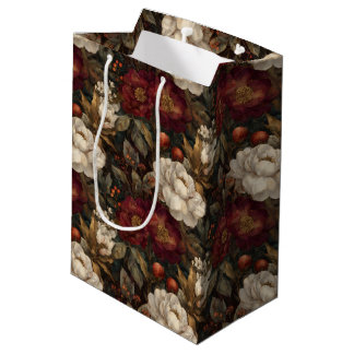 Classic Christmas Red and Cream Winter Floral