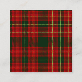 Classic Christmas Red Green Tartan Plaid Seamless Fyrkantigt Visitkort