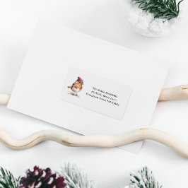 Classic Christmas Robin, custom Adressetikett