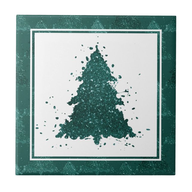 Classic Christmas Tree | Gorgeous Bold Kelly Green Kakelplatta (Framsidan)