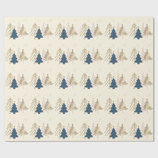 Classic Christmas Tree Ivory  Presentpapper (Platt)