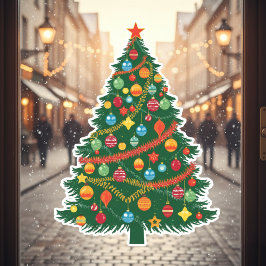 Classic Christmas Tree Window Cling