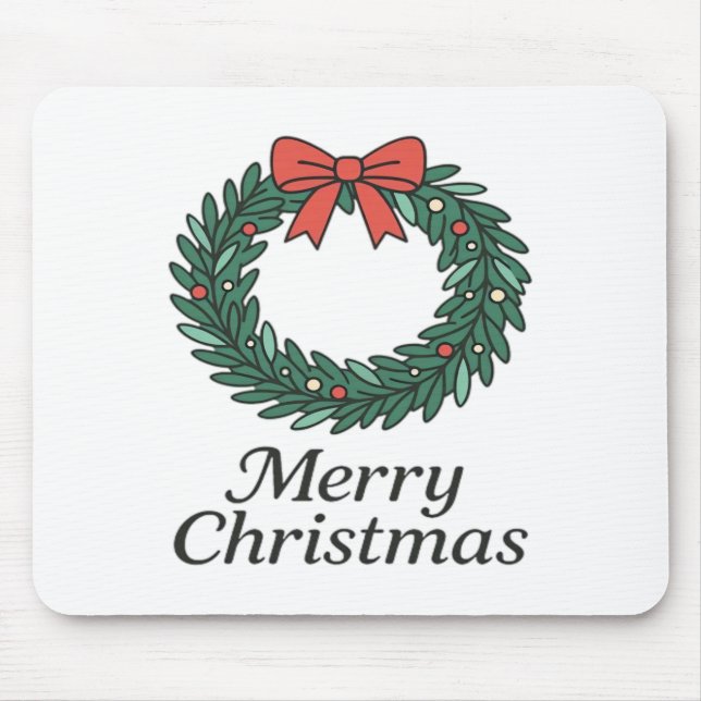 Classic Christmas Wreath – Minimalist Merry Christ Musmatta (Framsidan)