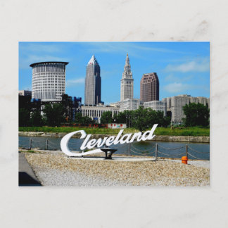 Classic Cleveland River Skyline Vykort