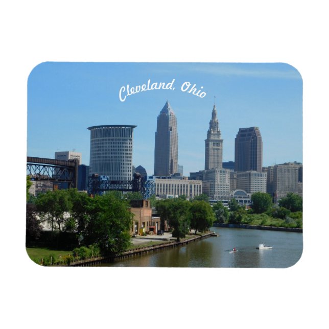Classic Cleveland River View Magnet (Horisontell)