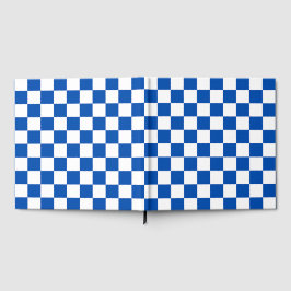 Classic cobalt blue checkerboard gästböcker