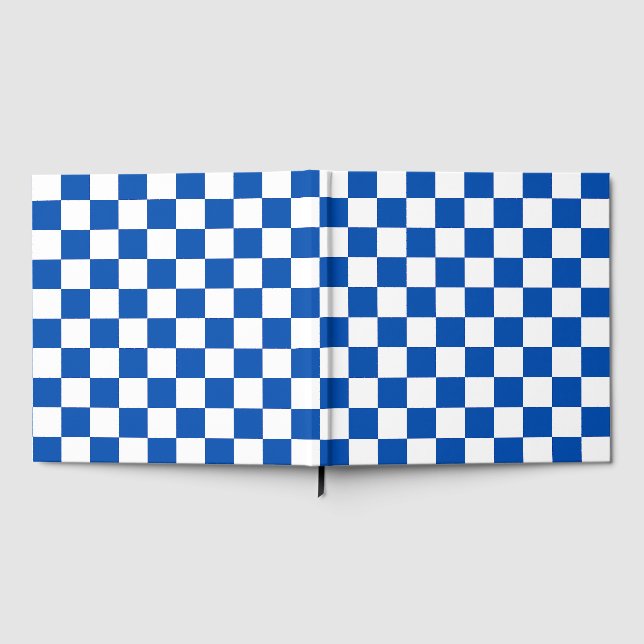 Classic cobalt blue checkerboard gästböcker (Full)