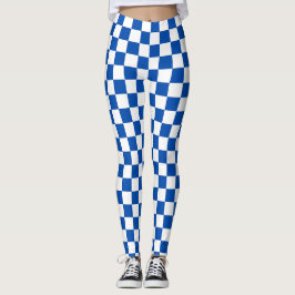 Classic cobalt blue checkerboard leggings