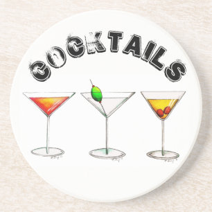 Classic Cocktails Martini Cosmopolitan Manhattan Underlägg
