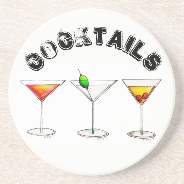 Classic Cocktails Martini Cosmopolitan Manhattan Underlägg (Framsidan)