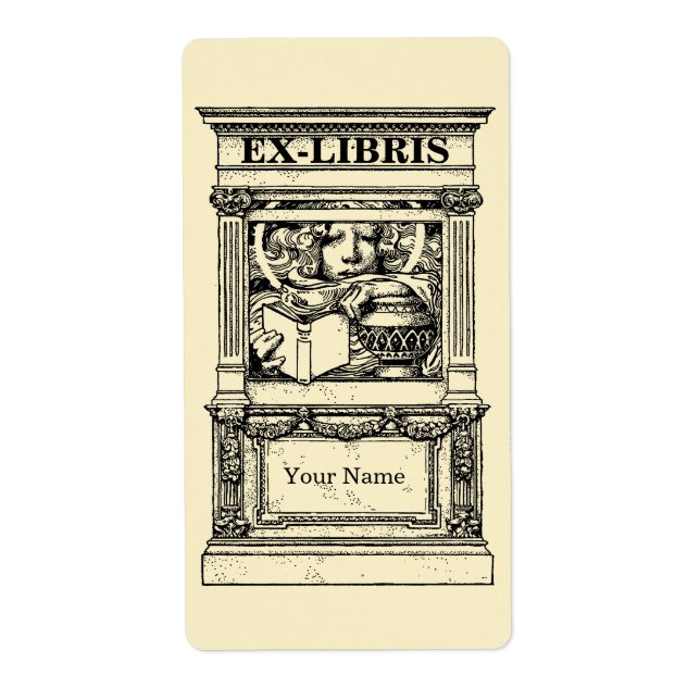 Classic Columns Frame Ex Libris Template Fraktsedel (Framsidan)