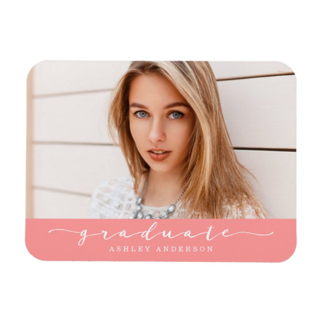 Classic Coral Studenten Photo Magnet (Horisontell)