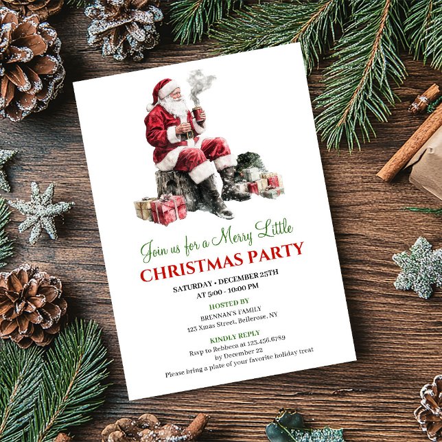 Classic Cozy Holiday Scene Party Invitation Card Inbjudningar (Classic Cozy Holiday Scene Party Invitation Card)