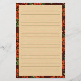 Classic Crimson Poppies Lined Brevpapper
