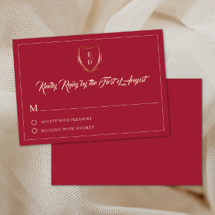Classic Crimson Red Guld Opulent Elegant OSA Kort