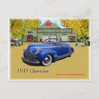 Classic Cruisin Cars 1941 Chevy Vykort