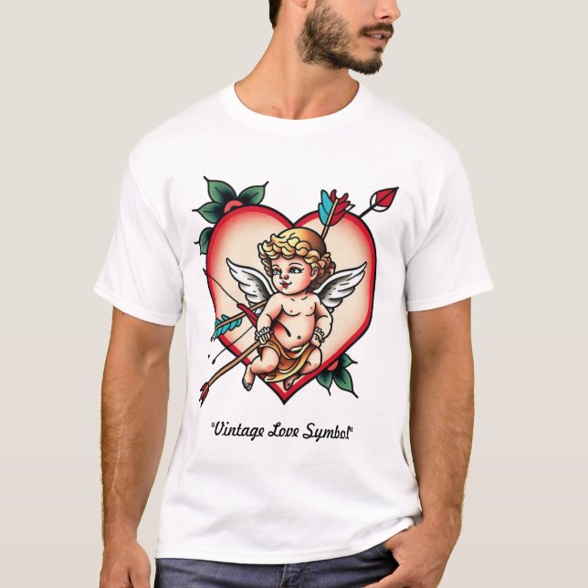 Classic Cupid Bläck T Shirt (Framsida)