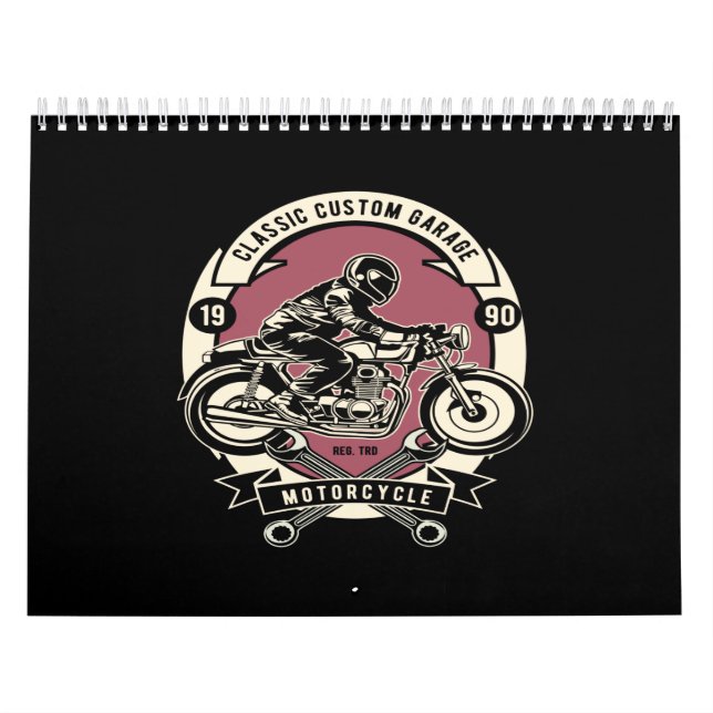 classic custom garage motorcycle kalender (Omslag)