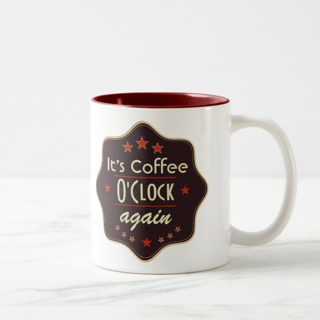 Classic Custom Text Retro Label Två-Tonad Mugg (Höger)