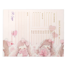 Classic cute blush pink Watercolor daily Planner Anteckningsblock