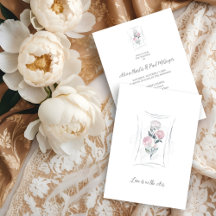 Classic Cute Floral Peonies Bunch in Gray & Pink