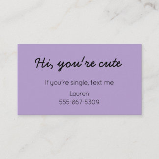 Classic Cutie - Dating "Call Me" Card