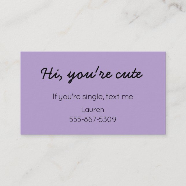 Classic Cutie - Dating "Call Me" Card (Framsida)
