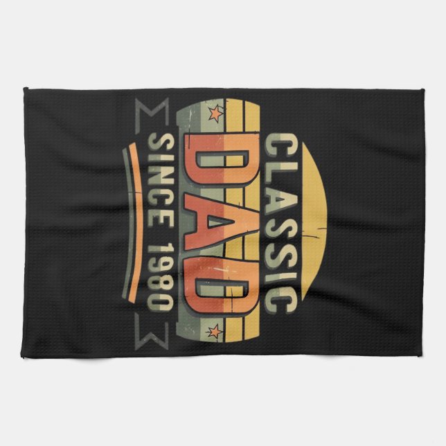 Classic Dad Since 1980  Vintage Retro  Kökshandduk (Horisontell)