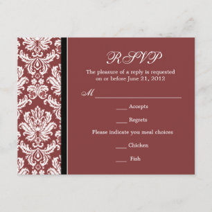Classic Damask Burgundy OSA kort