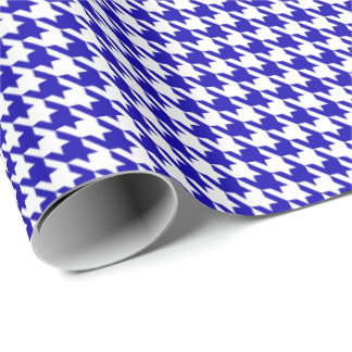 Classic Dark Blue and White Houndstooth Pattern Presentpapper