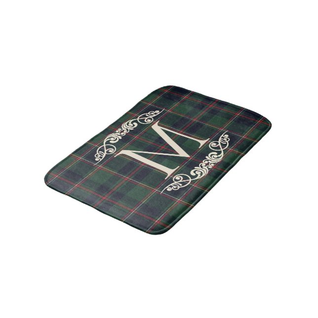 Classic Dark Blue Red Green Plaid Pattern Badrumsmatta (Vinklad)