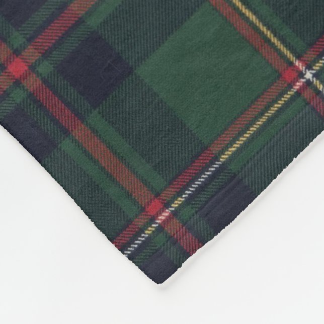 Classic Dark Blue Red Green Plaid Pattern Fleecefilt (Hörn)