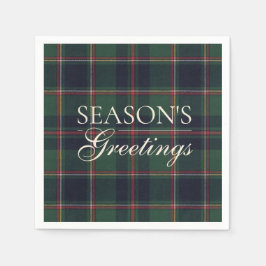 Classic Dark Blue Red Green Plaid Pattern Pappersservett