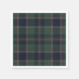 Classic Dark Blue Red Green Plaid Pattern Pappersservett