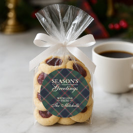 Classic Dark Blue Red Green Plaid Pattern Runt Klistermärke