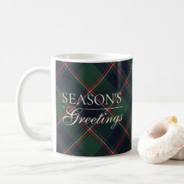 Classic Dark Blue Red Green Plaid Pattern Two-Tone Kaffemugg