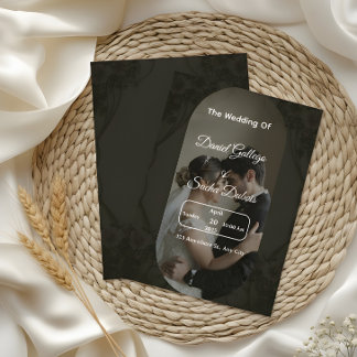 Classic Dark Elegant Wedding Invitation Inbjudningar