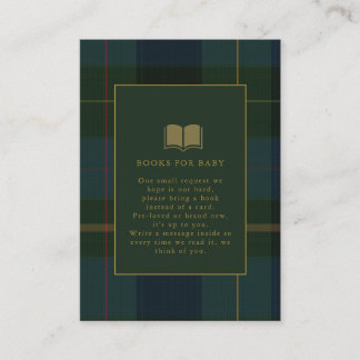 Classic Dark Green Plaid Equestrian Baby Shower Tilläggskort