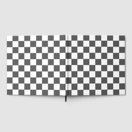 Classic dark grey checkerboard gästböcker
