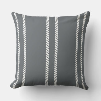 Classic Dark Grey with Stripes Throw Pillow Kudde